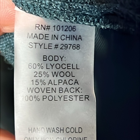 Soft Surroundings Women Sweater XS Wool Alpaca Pleated High Low Cozy Career Grn - Picture 6 of 9